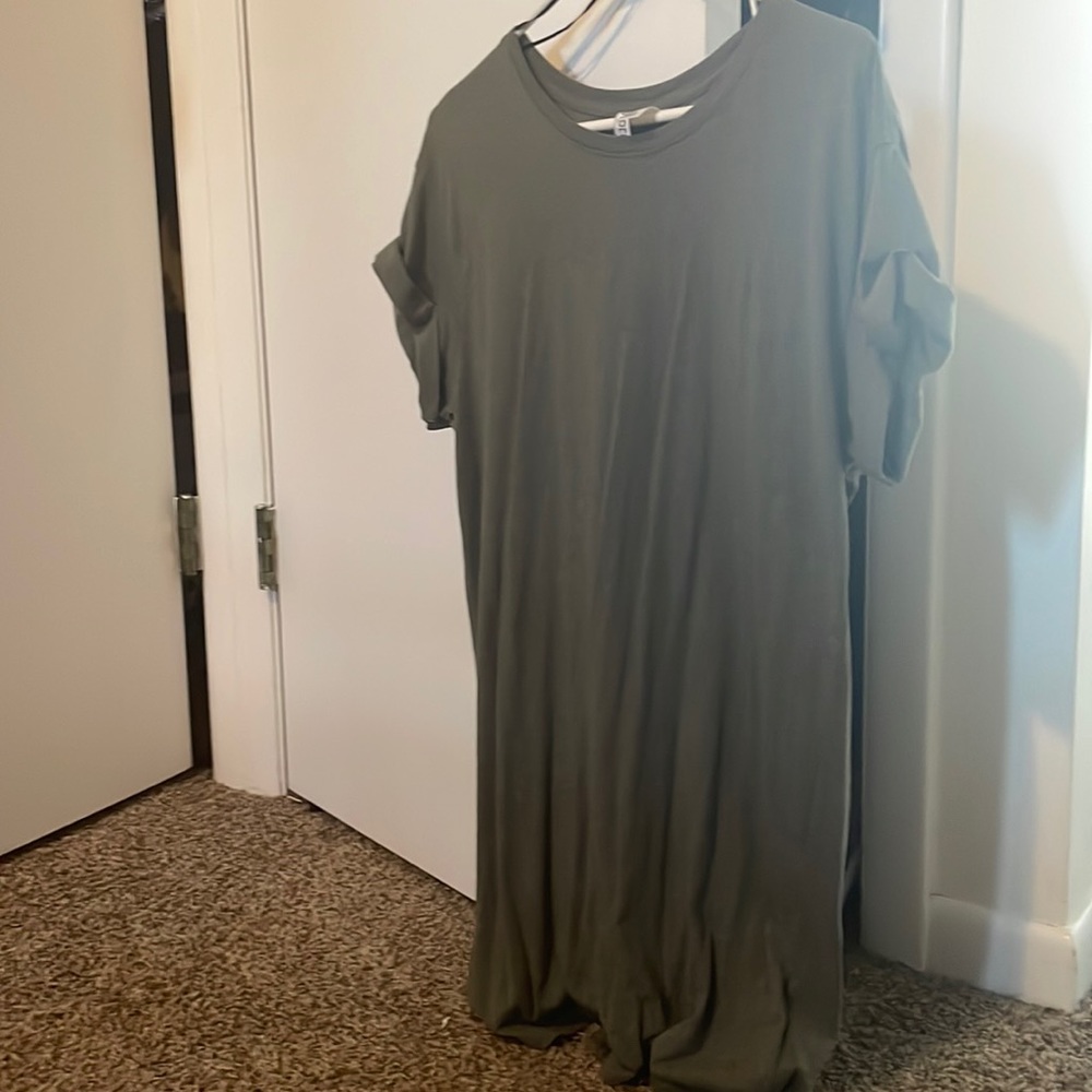 Olive Green T-Shirt Dress